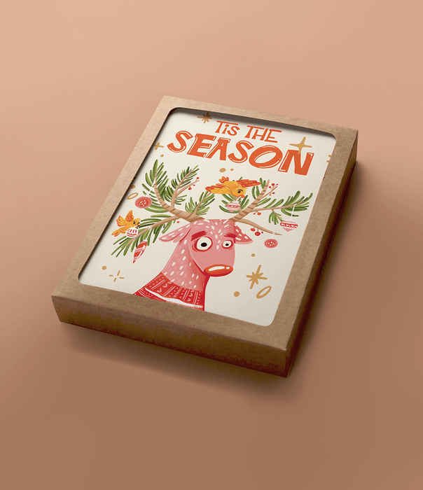 Festive Reindeer, Boxed Set of 8